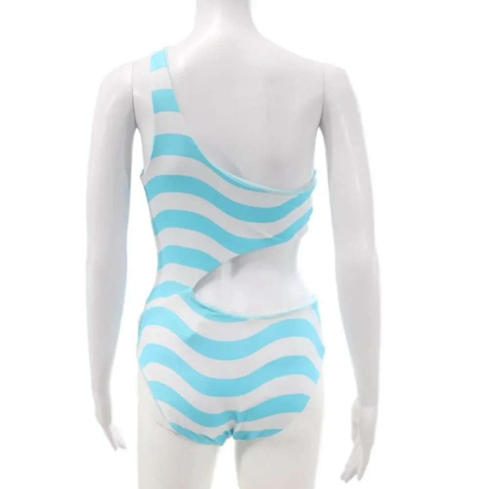 Solid & Striped Women Blue Striped Swimsuit Recycled Polyamide Size M
